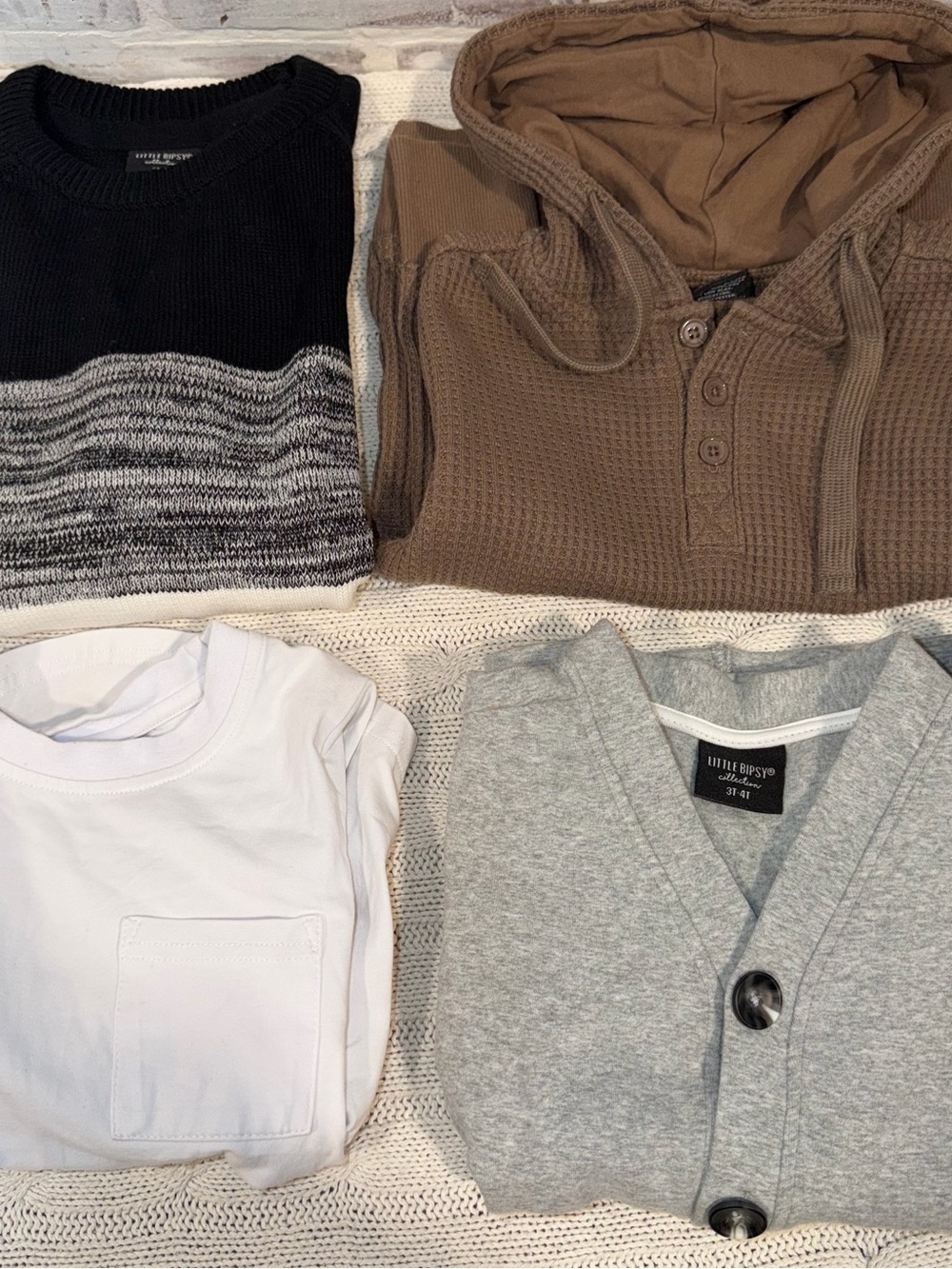 Little Bipsy kids  Gray Button Cardigan Sweater bundle box 3T - 4T